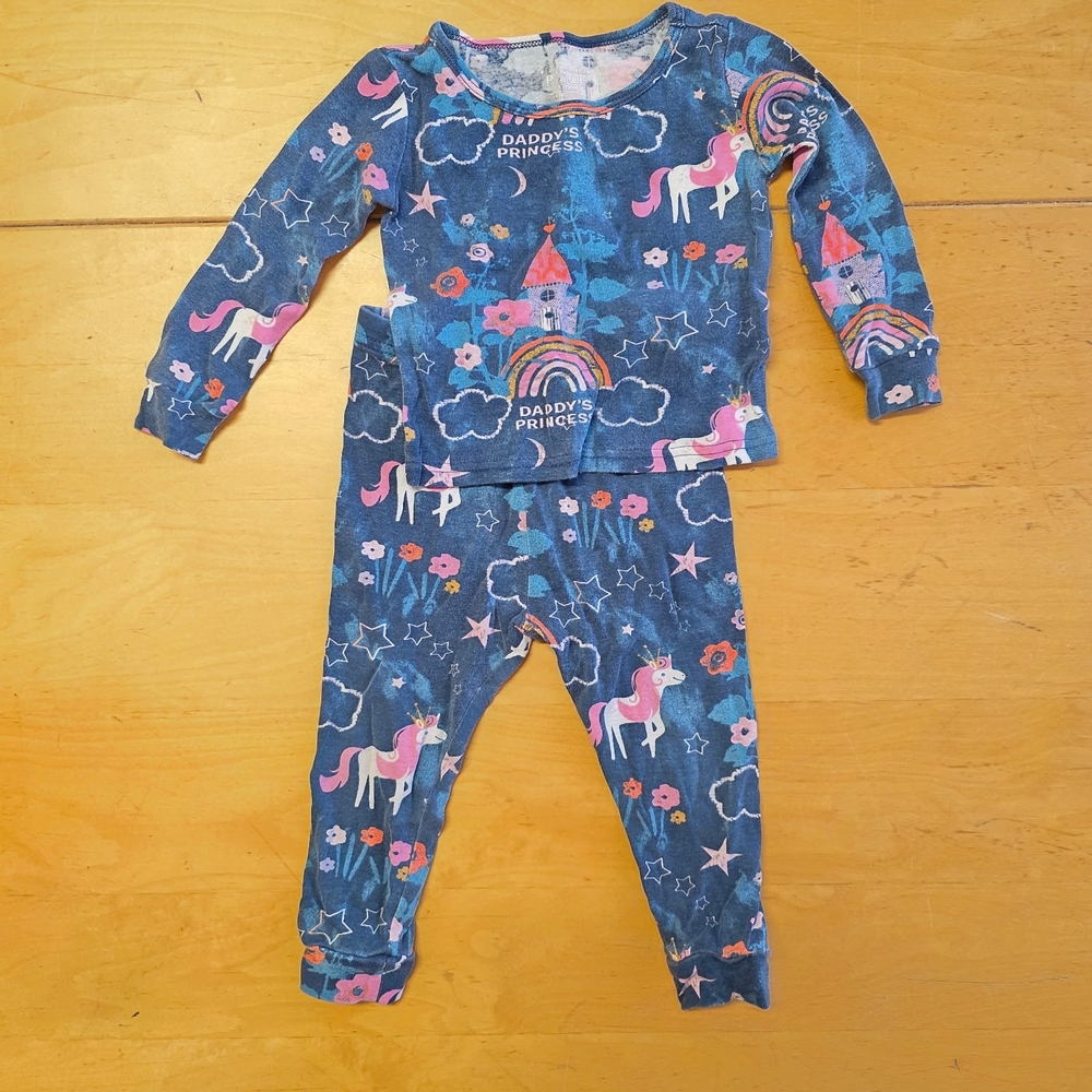 Daddy's Princess Unicorn and Rainbow Pajama Set